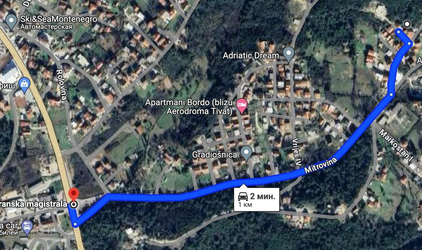 Tivat da kat karşılığı deniz manzaralı arazi