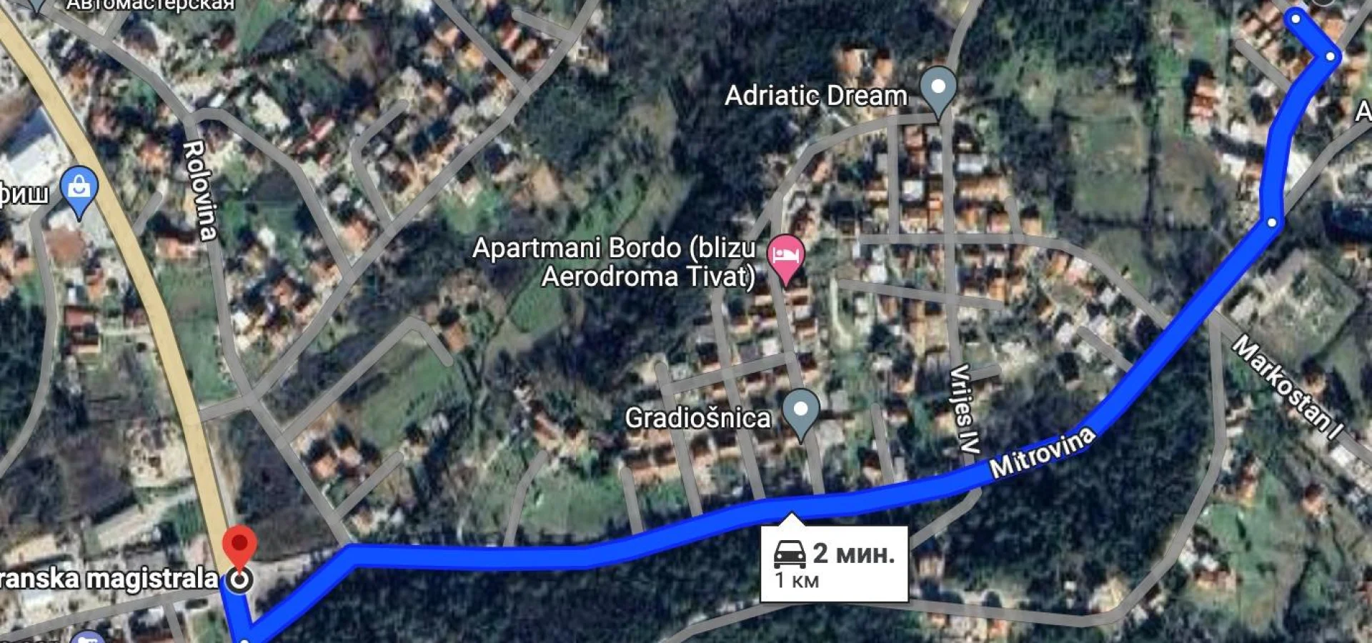 Tivat da kat karşılığı deniz manzaralı arazi