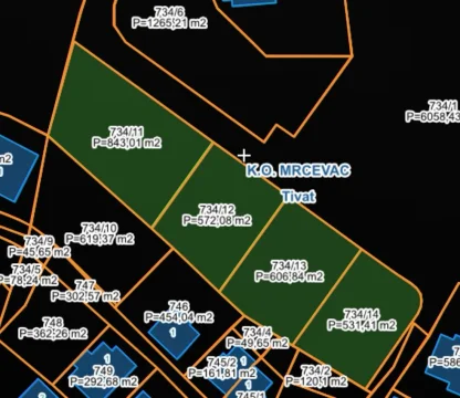 Tivat da kat karşılığı deniz manzaralı arazi